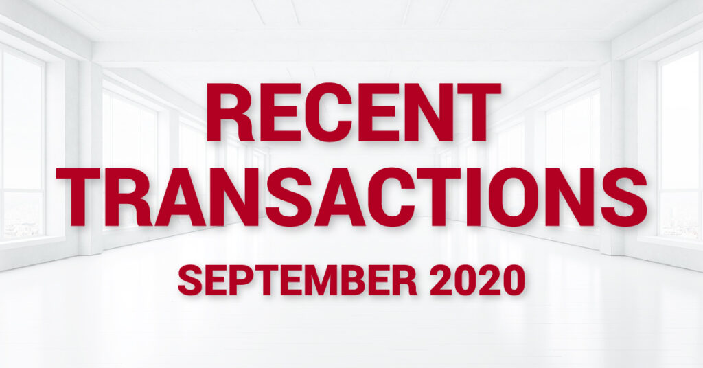 recent transactions - september 2020