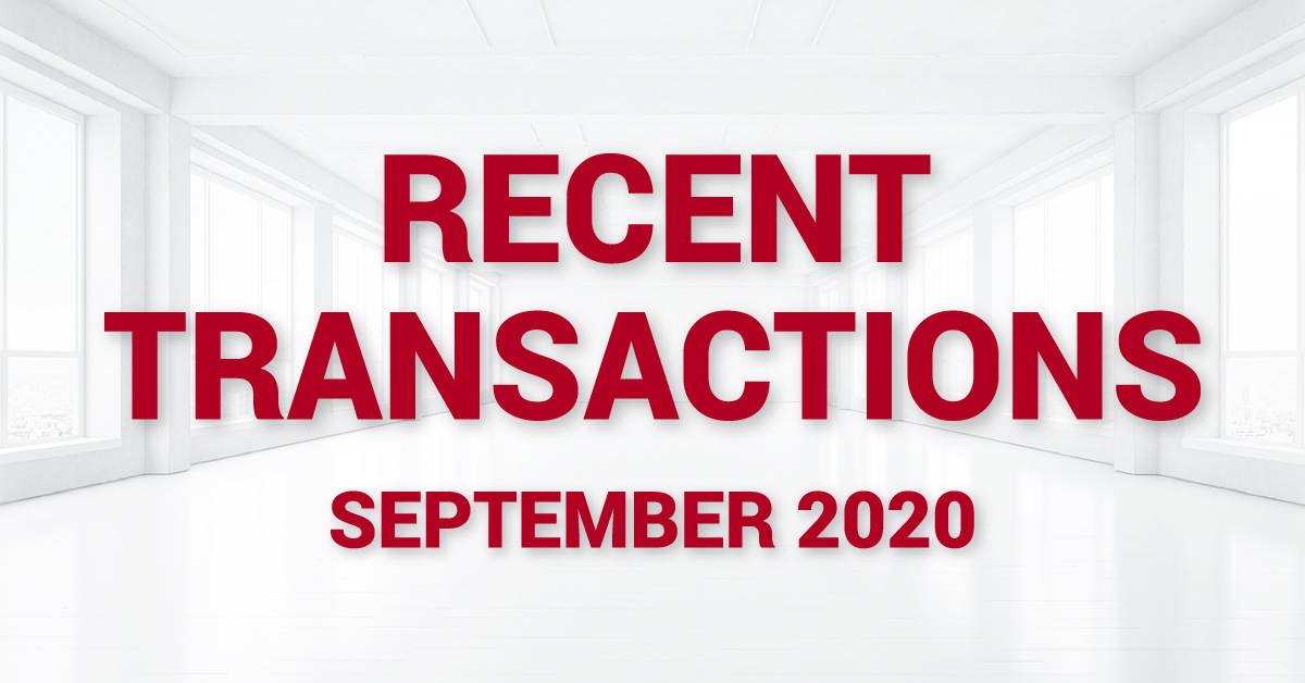 recent transactions - september 2020