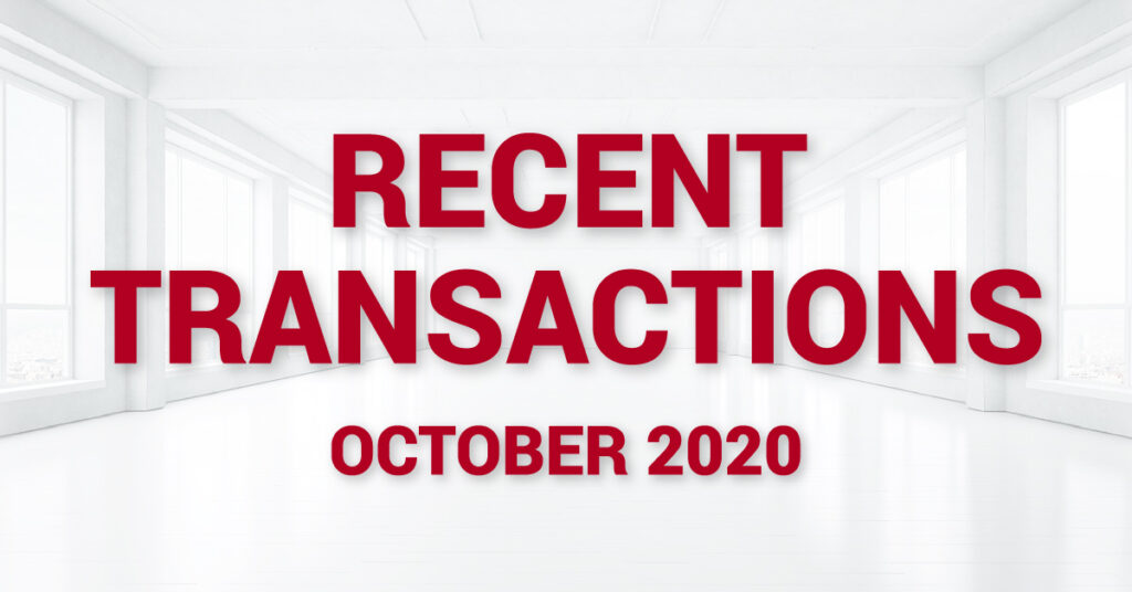 Recent Transactions - october 2020