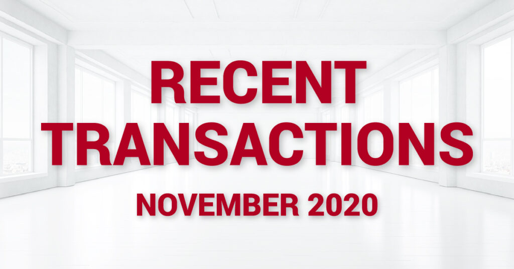 recent transactions - november 2020
