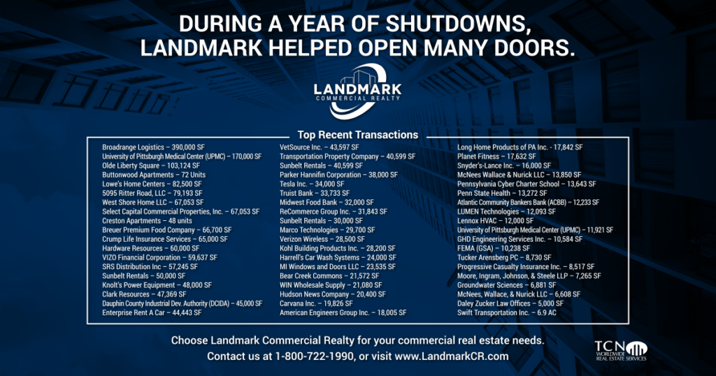 top recent transactions from landmark commercial realty