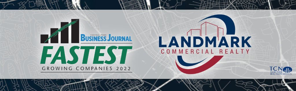 banner for central penn business journal's 2022 fastest growing companies, with landmark's logo